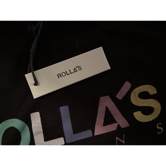 Rollas Candy Logo Tomboy Tee Black Womens Size Small New With Tag - Picture 2 of 7